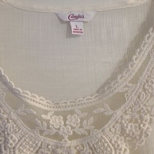 Candie’s White Boho Lace Peasant Blouse Size